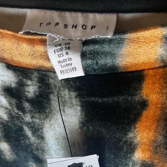 NWT Topshop Tie Dye Velour Crop Shirt Size 6 - Picture 10 of 12